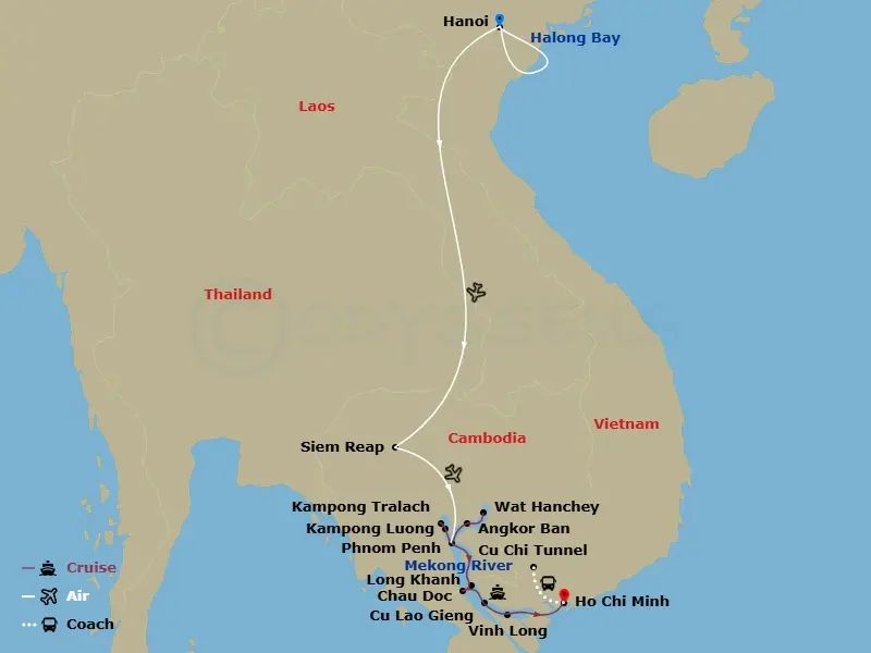 Itinerary schematic diagram