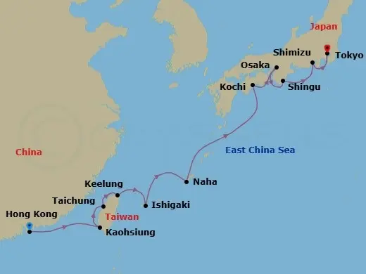 Itinerary schematic diagram