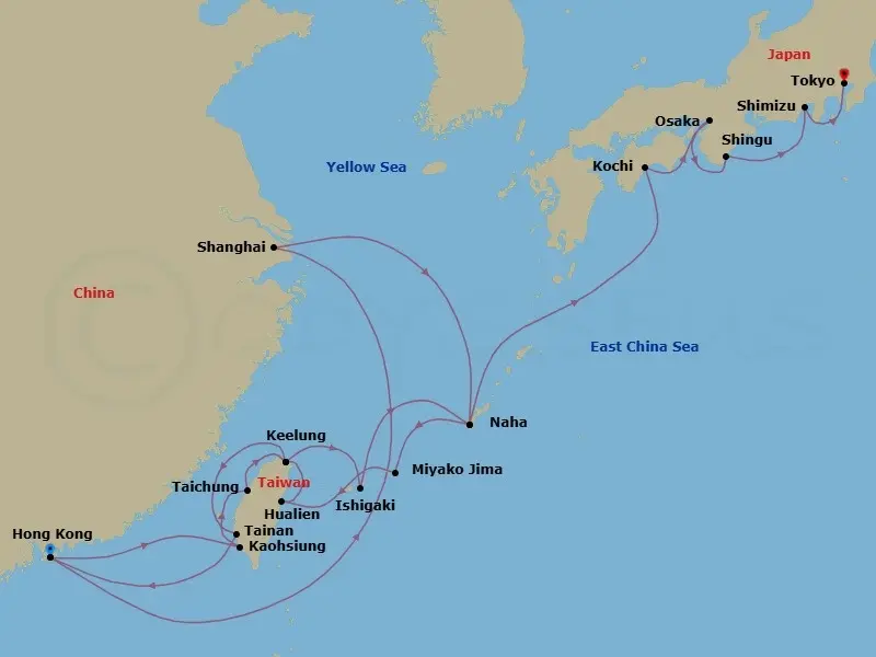 Itinerary schematic diagram
