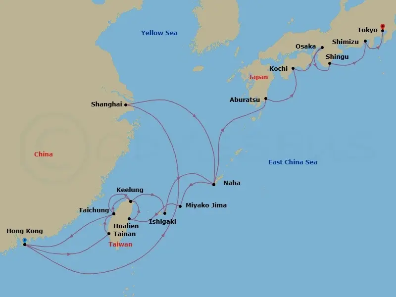 Itinerary schematic diagram