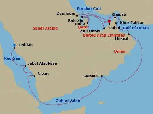 Itinerary schematic diagram