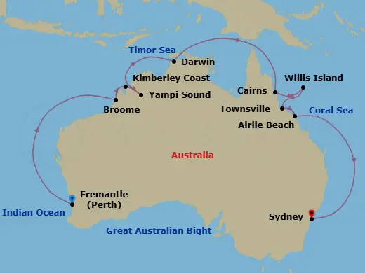 Itinerary schematic diagram