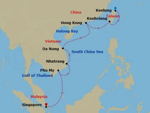 Itinerary schematic diagram