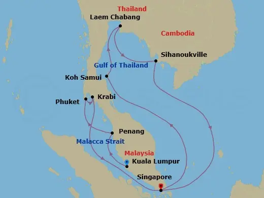 Itinerary schematic diagram