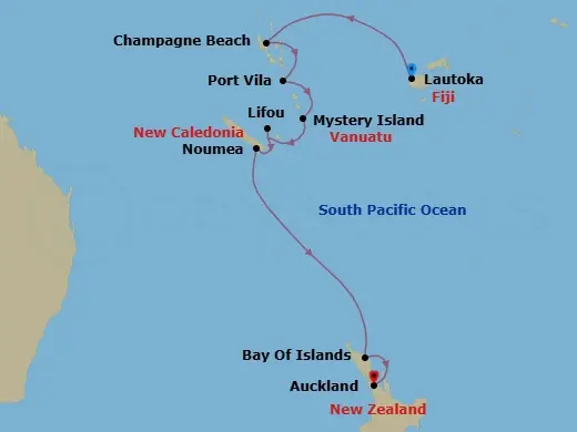 Itinerary schematic diagram