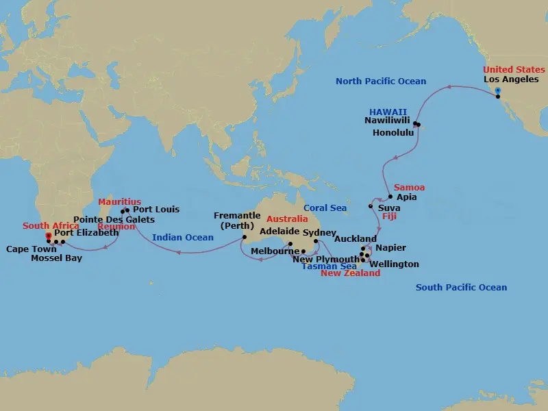 Itinerary schematic diagram