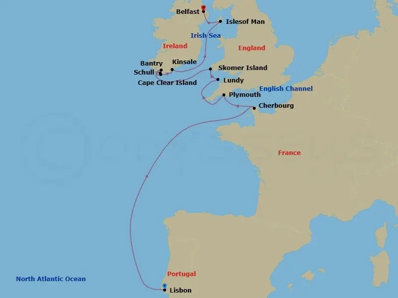 Itinerary schematic diagram