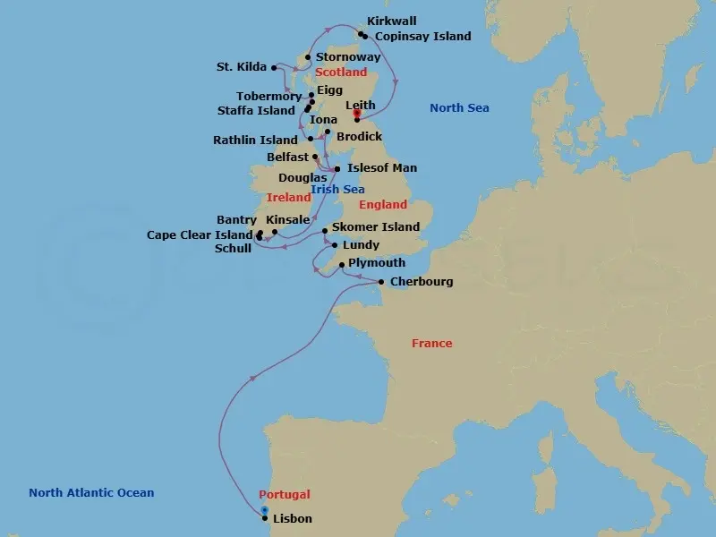 Itinerary schematic diagram