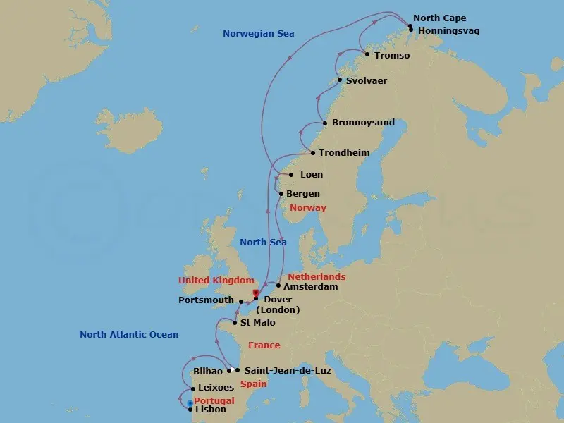 Itinerary schematic diagram