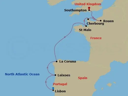 Itinerary schematic diagram
