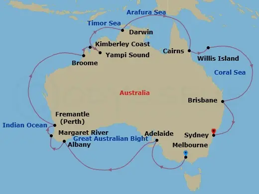 Itinerary schematic diagram