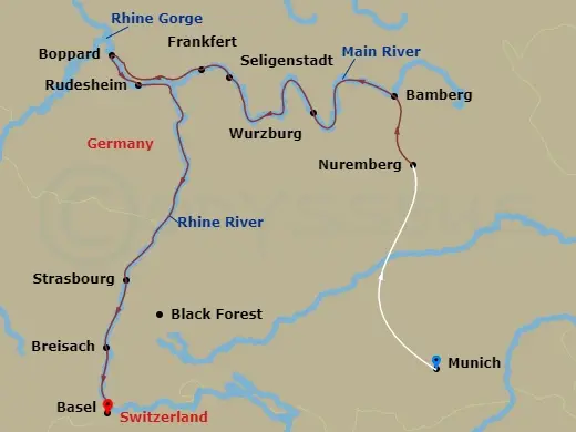 Itinerary schematic diagram