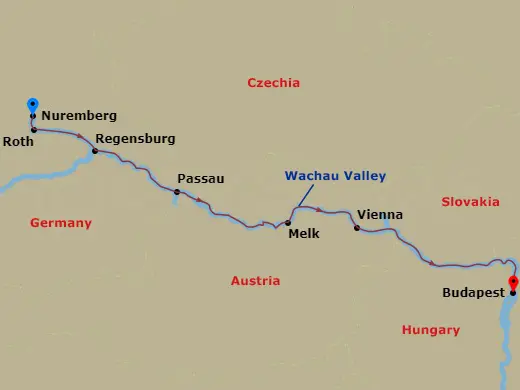 Itinerary schematic diagram