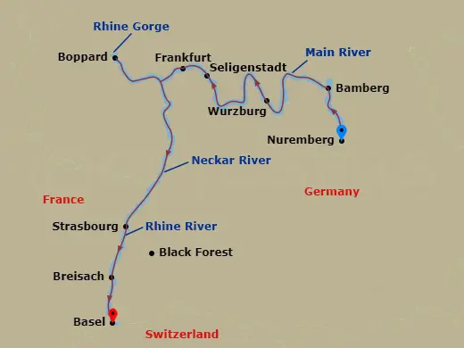 Itinerary schematic diagram