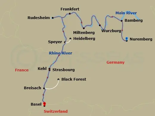 Itinerary schematic diagram