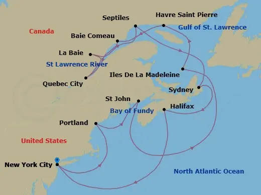 Itinerary schematic diagram