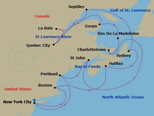 Itinerary schematic diagram