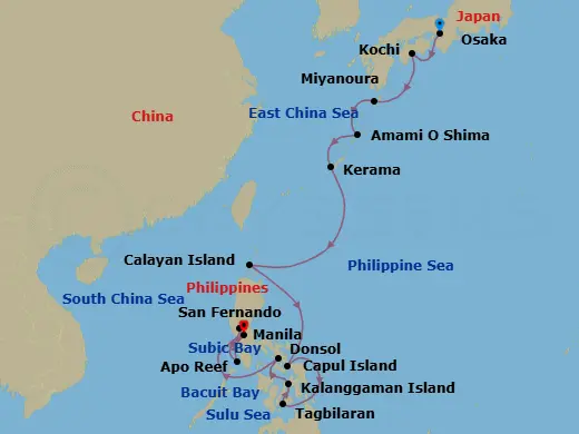 Itinerary schematic diagram
