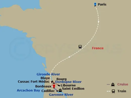 Itinerary schematic diagram