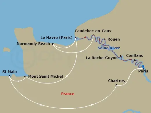 Itinerary schematic diagram