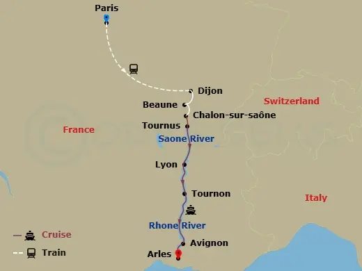 Itinerary schematic diagram
