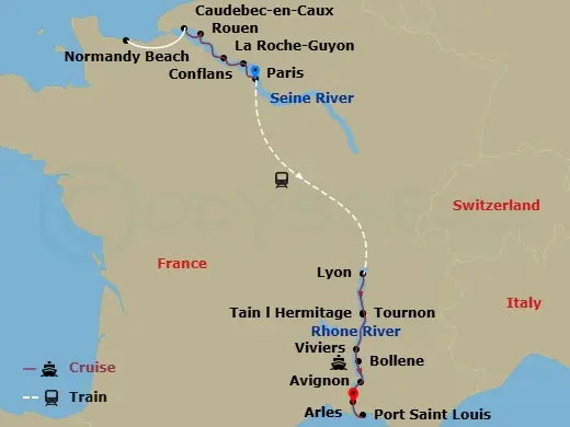 Itinerary schematic diagram