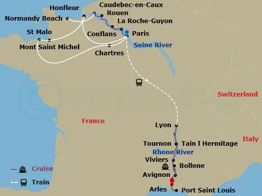 Itinerary schematic diagram