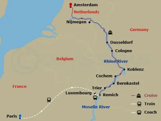 Itinerary schematic diagram