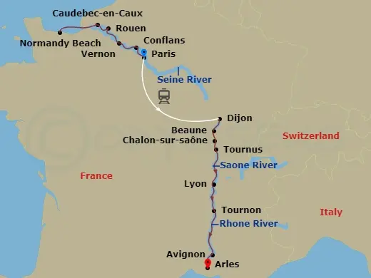 Itinerary schematic diagram