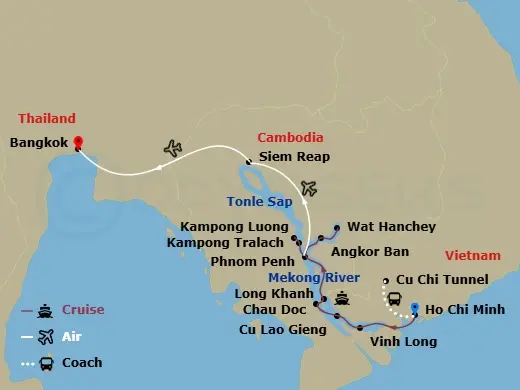 Itinerary schematic diagram