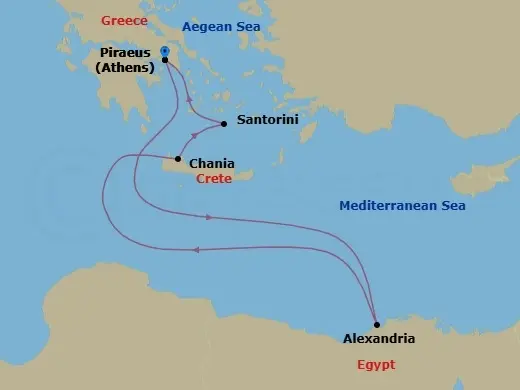 Itinerary schematic diagram