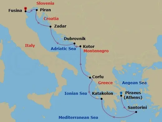 Itinerary schematic diagram