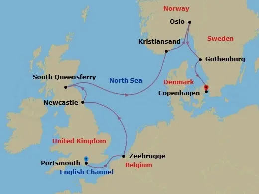 Itinerary schematic diagram