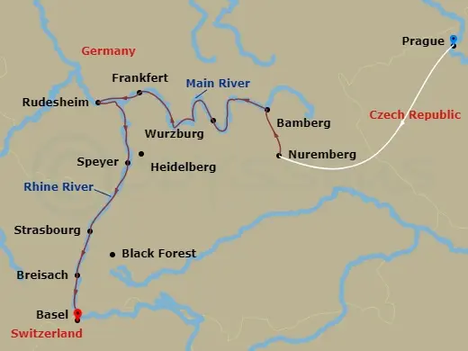 Itinerary schematic diagram