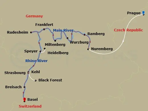 Itinerary schematic diagram