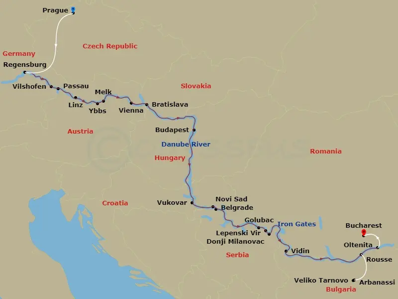 Itinerary schematic diagram
