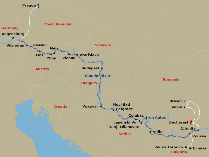 Itinerary schematic diagram