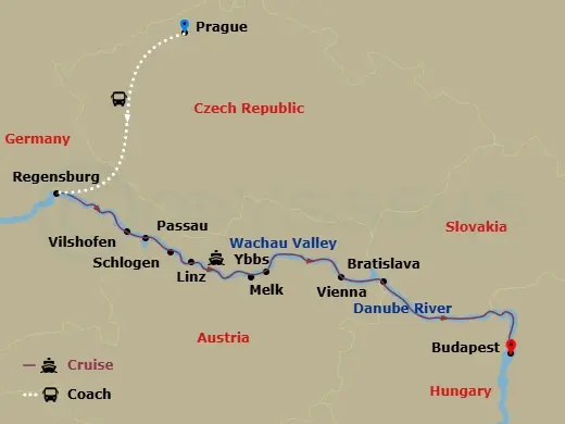 Itinerary schematic diagram