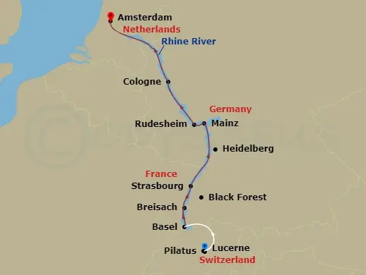 Itinerary schematic diagram