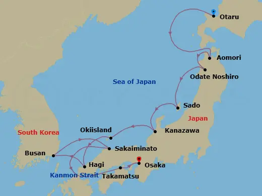 Itinerary schematic diagram