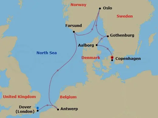 Itinerary schematic diagram