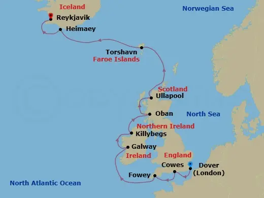Itinerary schematic diagram