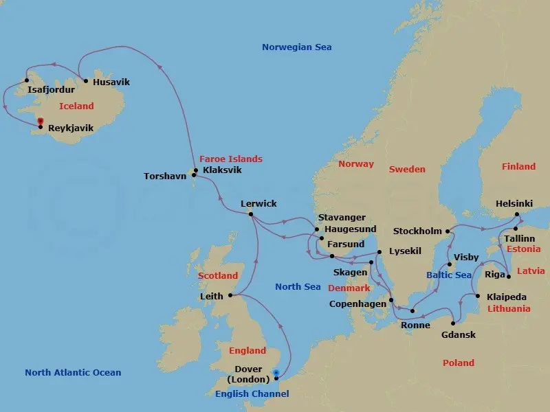 Itinerary schematic diagram