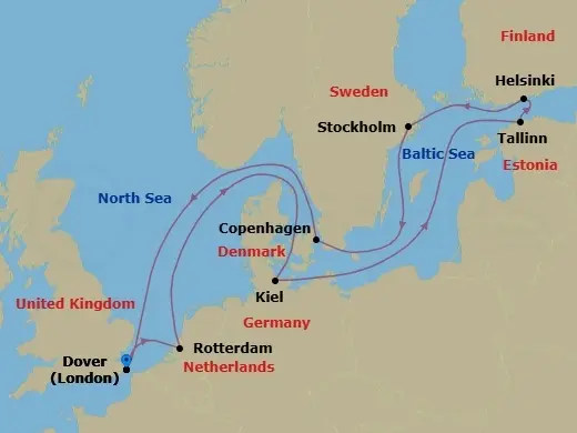 Itinerary schematic diagram