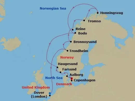 Itinerary schematic diagram