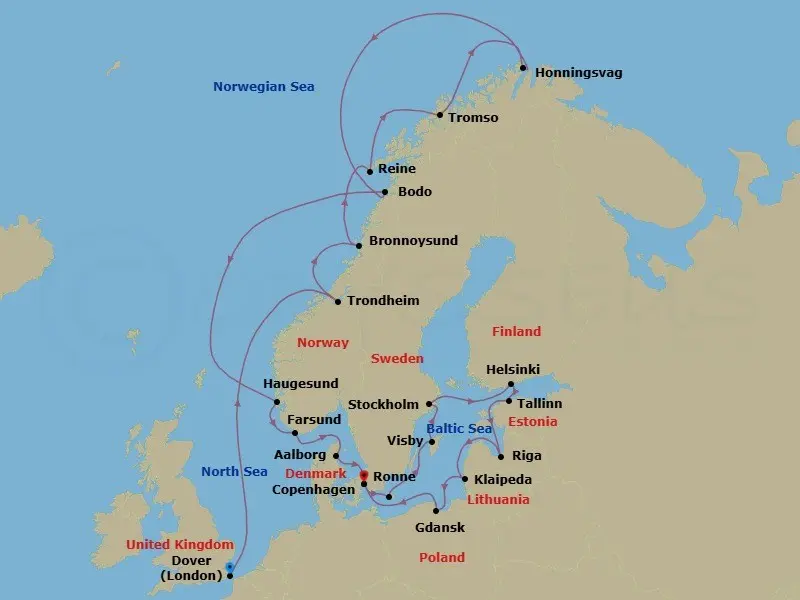 Itinerary schematic diagram