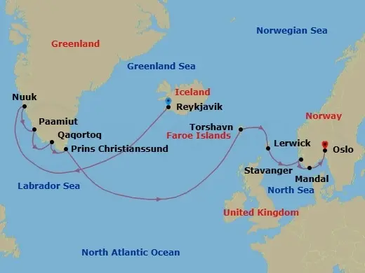 Itinerary schematic diagram