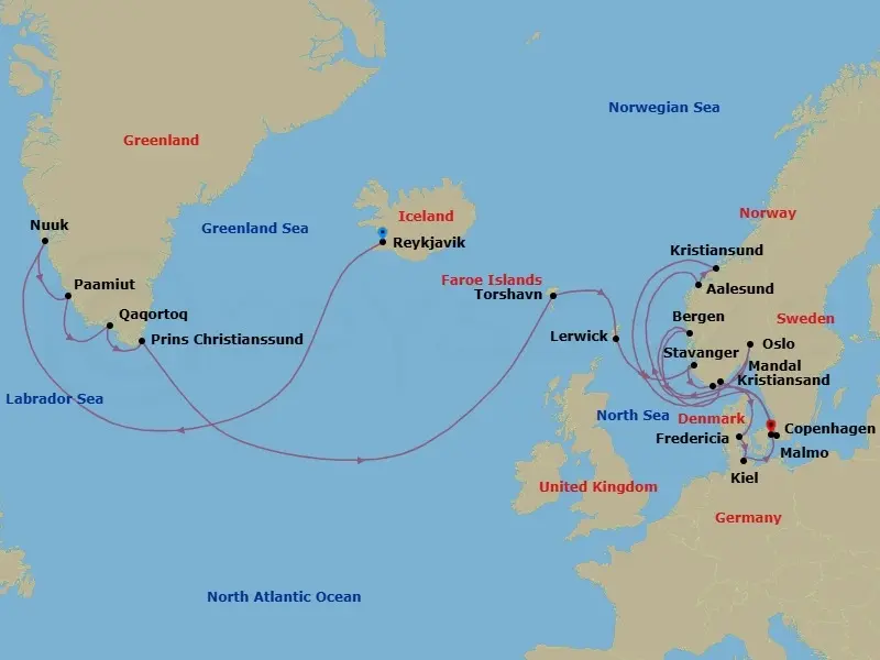 Itinerary schematic diagram