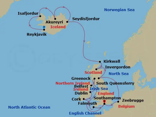 Itinerary schematic diagram
