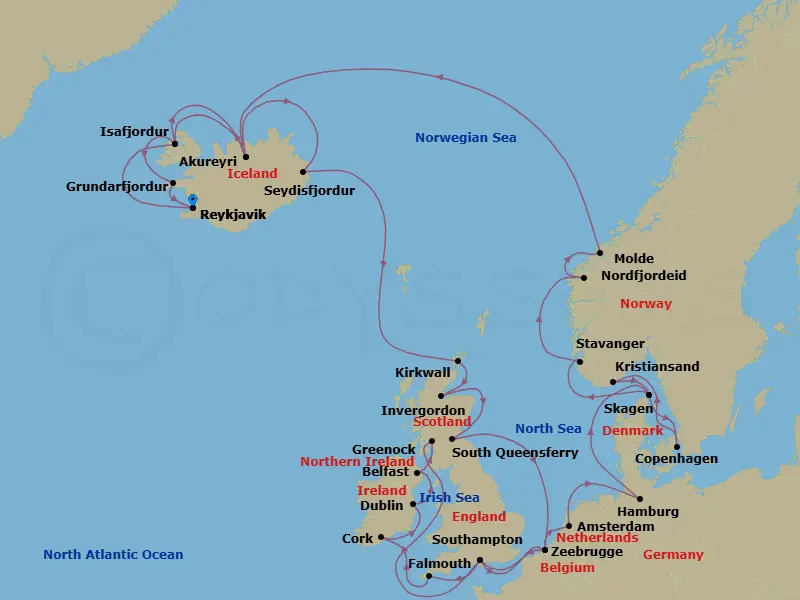 Itinerary schematic diagram